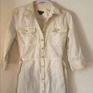 Women’s LRL jeans Ralph Lauren long sleeve Cream Cotton fall dress